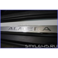 Наклейки на пороги Nissan Almera 3