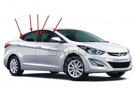 Наклейки на стойки дверей Hyundai Elantra MD 5 поколение