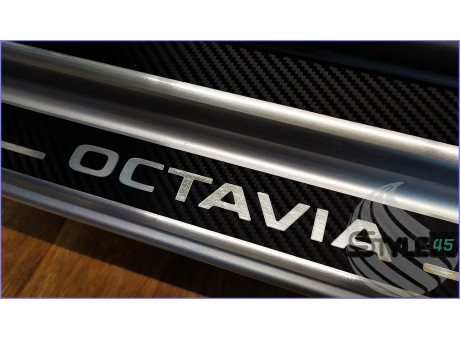 Наклейки на пороги Skoda Octavia A5