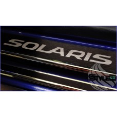 Наклейки на пороги Hyundai Solaris 2