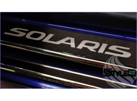 Наклейки на пороги Hyundai Solaris 2