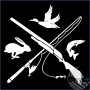 Наклейка охотник и рыболов